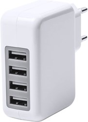 Obrázky: Plastová nabíjačka do zásuvky so 4 USB portami