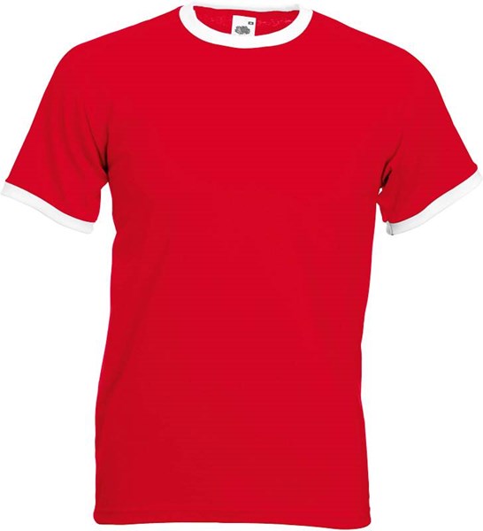 Obrázky: Tričko RINGER T 165, červené s bielymi lemami XXL