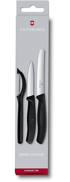 Obrázky: Čierna sada 2 nožov a škrabky VICTORINOX, Obrázok 1