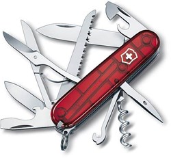 Obrázky: HUNTSMAN vreckový nôž, transparentná červená