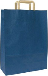 Obrázky: Papierová taška  26x11x38 cm, ploché držadlo,modrá