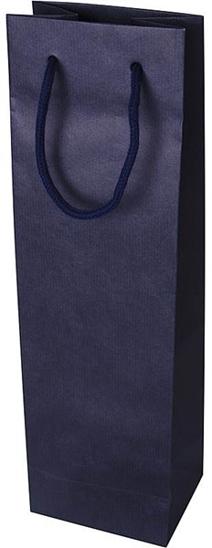 Obrázky: Papierová taška, 12x9x40cm, textilná šnúrka,modrá , Obrázok 2