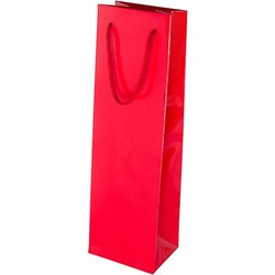 Obrázky: Papierová taška 12x9x40 cm,text.šnúra,červená lesk