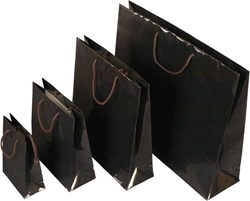 Obrázky: Papierová taška 25x11x31 cm,text.šnúrky,lak,čierna