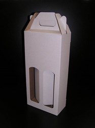 Obrázky: Papierová krabica na 2 fľ.vína alebo piva,biela