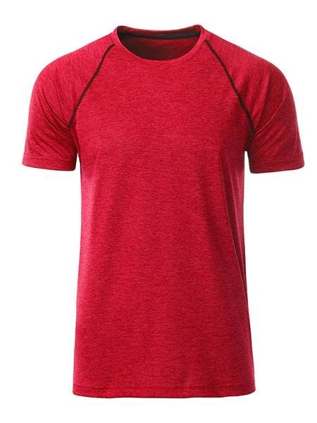 Obrázky: Pánske funkčné tričko SPORT 130,červený melír XL, Obrázok 2