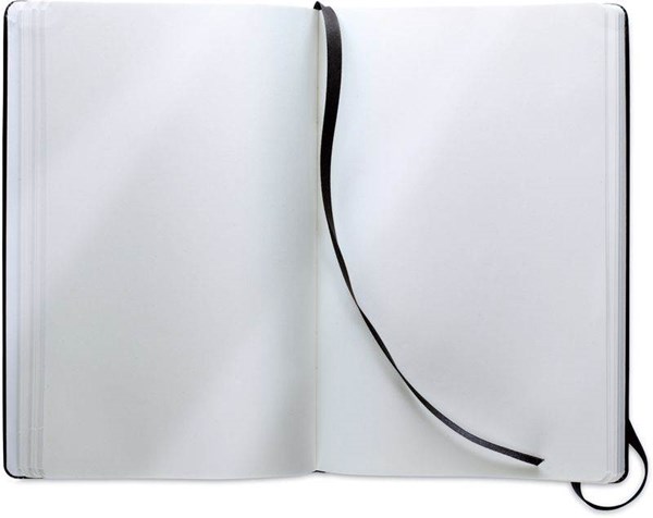 Obrázky: A5 poznámkový blok s PU obalom, 120 strán, čierna, Obrázok 2