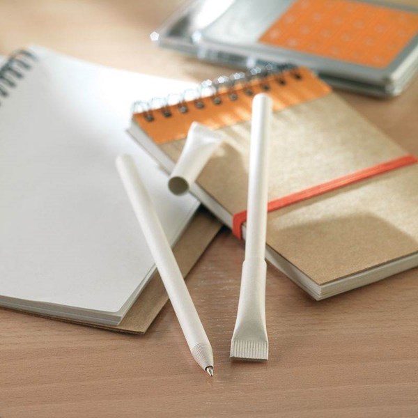 Obrázky: Guličkové pero z recyklovaného papiera, biela , Obrázok 2