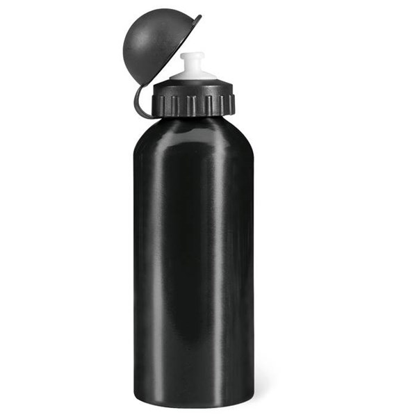 Obrázky: Čierna kovová chladiaca fľaša na nápoje 600 ml, Obrázok 1