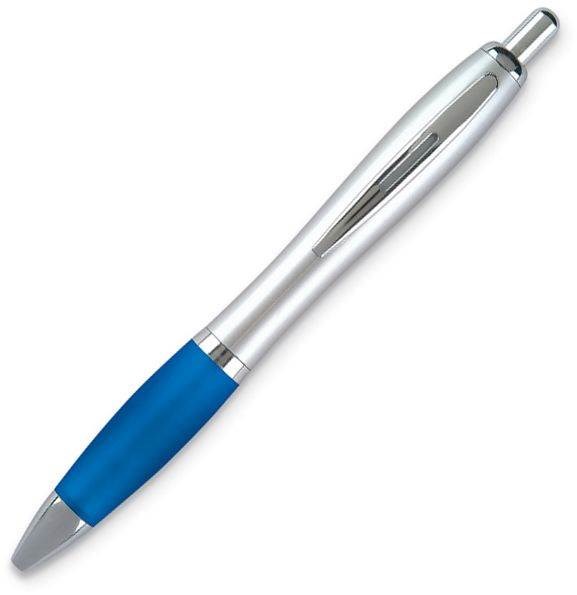 Obrázky: OKAY,guličkové pero,modrá/strieborná, Obrázok 2