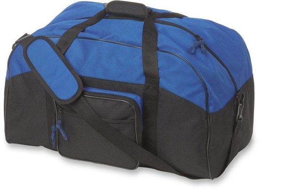 Obrázky: Športová polyester. taška s bočným vreckom, modrá
