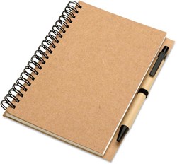 Obrázky: Zápisník s perom, recyklovateľný,prírodná