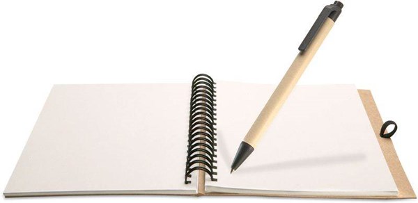 Obrázky: Zápisník s perom, recyklovateľný,prírodná, Obrázok 2