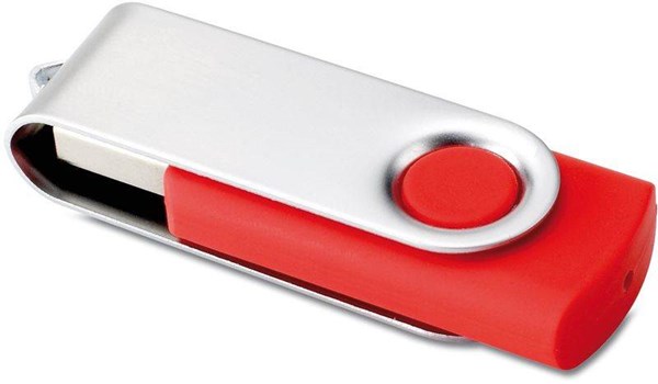 Obrázky: USB kľúč Techmate vyklápací, 16GB, červ.-strieb., Obrázok 4