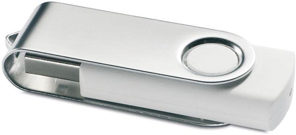 Obrázky: USB kľúč Techmate vyklápací, 2GB, biela-strieborná, Obrázok 4