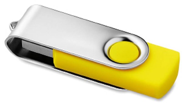 Obrázky: Techmate žlto-striebor. vykláp USB flash disk 8GB, Obrázok 2