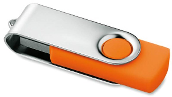 Obrázky: Techmate oranžovo-str.vykláp. USB flash disk 1GB, Obrázok 2
