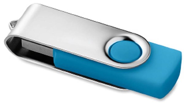 Obrázky: Techmate tyrkys-str. vykláp. USB flash disk 1GB, Obrázok 2