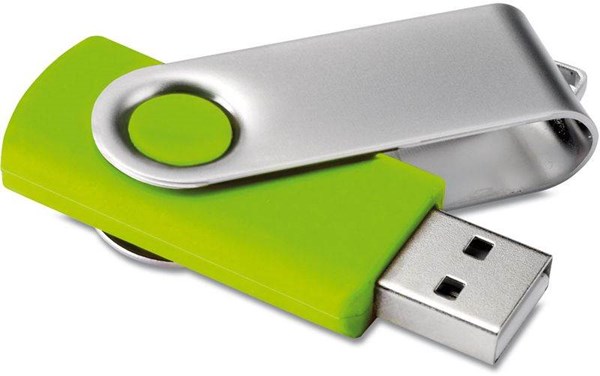 Obrázky: USB kľúč Techmate vyklápací, 4GB, zelená-strieb., Obrázok 2