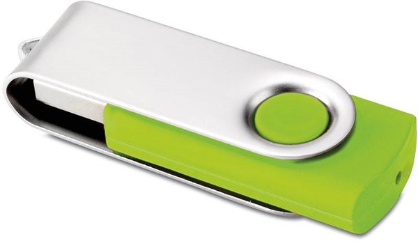 Obrázky: USB kľúč Techmate vyklápací, 16GB, zelená-strieb., Obrázok 4