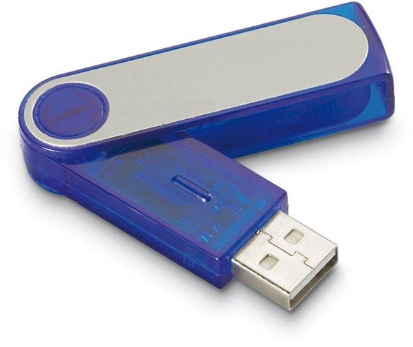 Obrázky: USB kľúč 1 GB, transparentná modrá, Obrázok 3