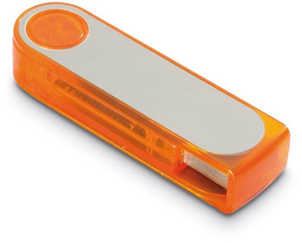 Obrázky: USB kľúč Rotolink rotačný,16GB, oranž.-strieborná