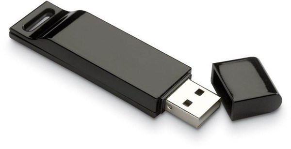 Obrázky: USB kľúč Dataflat plochý, 16 GB, čierna, Obrázok 2