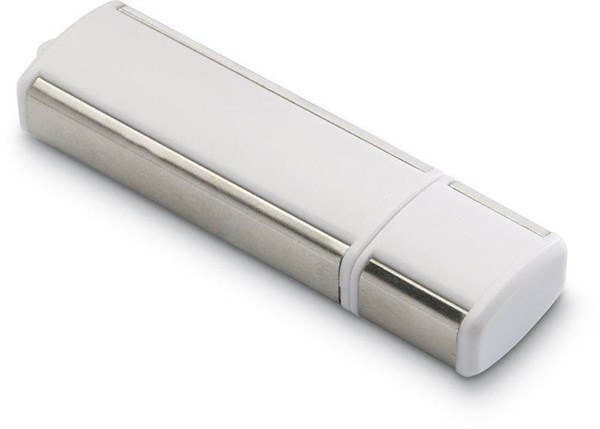 Obrázky: USB kľúč Lineaflash s uzáverom,16GB biela-strieb.