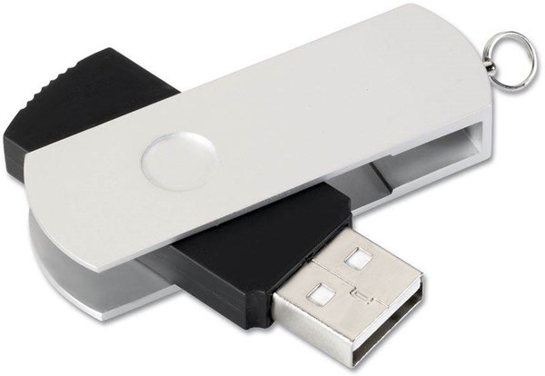Obrázky: USB kľúč Metalflash rot. hliník., 16GB, strieborná, Obrázok 2