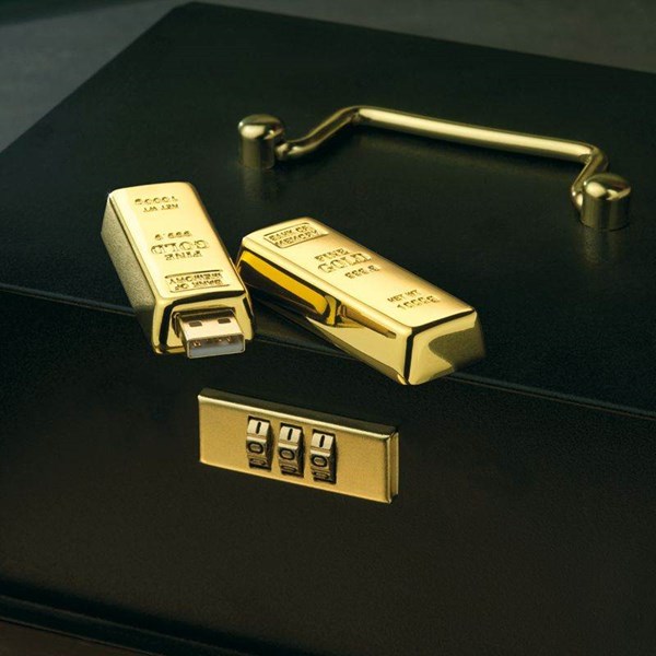 Obrázky: USB kľúč 2 GB, zlatá, Obrázok 5