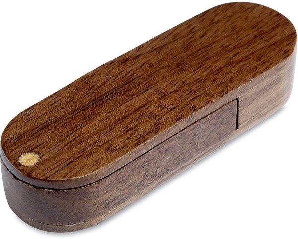 Obrázky: Oválny Woody USB disk 32GB, tmavé drevo