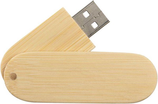 Obrázky: USB kľúč Woody, oválny, 1GB, svetlé drevo, Obrázok 4