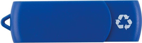Obrázky: USB kľúč Recycloflash otočný 16 GB, modrá, Obrázok 2