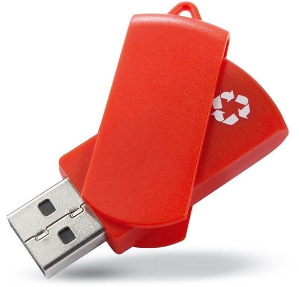 Obrázky: USB kľúč Recycloflash otočný 16 GB, oranžová