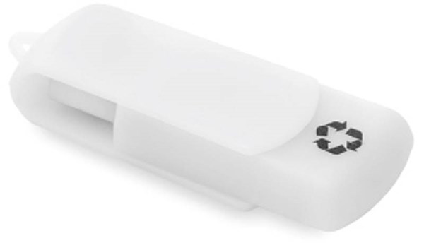 Obrázky: Recycloflash bílý otočný USB disk 16GB