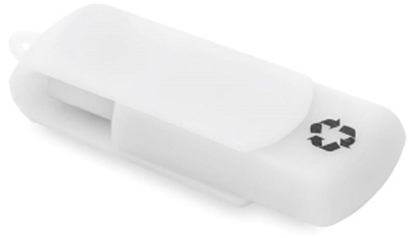 Obrázky: Recycloflash bílý otočný USB disk 32GB