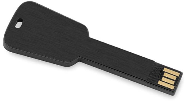 Obrázky: Keyflash čierny hliník. flash disk tvar kľúča 4GB