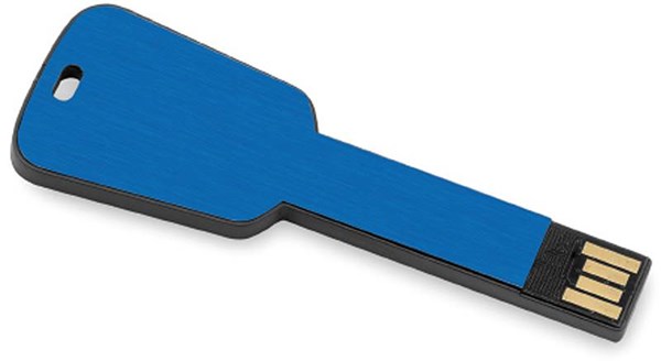 Obrázky: Keyflash modrý hliník. flash disk tvar kľúča 1GB