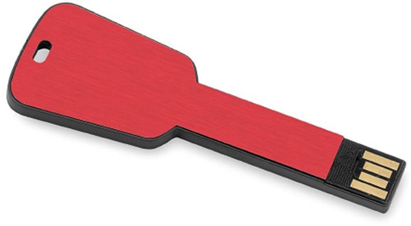 Obrázky: Keyflash červený hliník.flash disk tvar kľúča 1GB