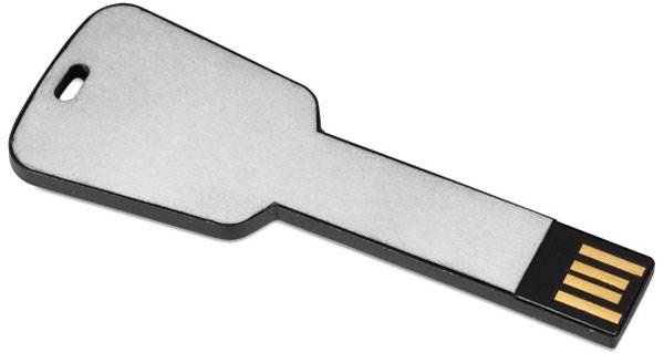 Obrázky: Keyflash strieb.hliník.flash disk tvar kľúča 2GB
