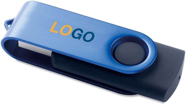 Obrázky: USB kľúč Rotodrive rotačný 2 GB, modrá, Obrázok 3
