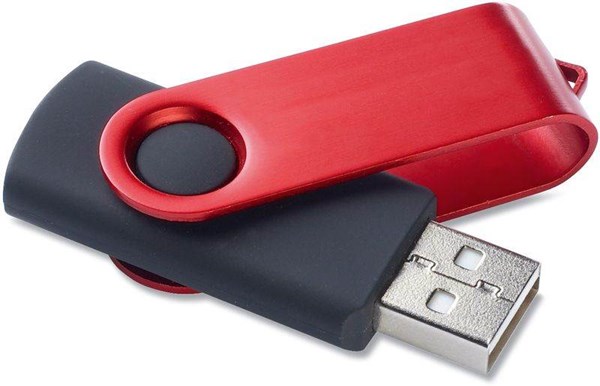 Obrázky: USB kľúč Rotodrive rotačný 1 GB, červená