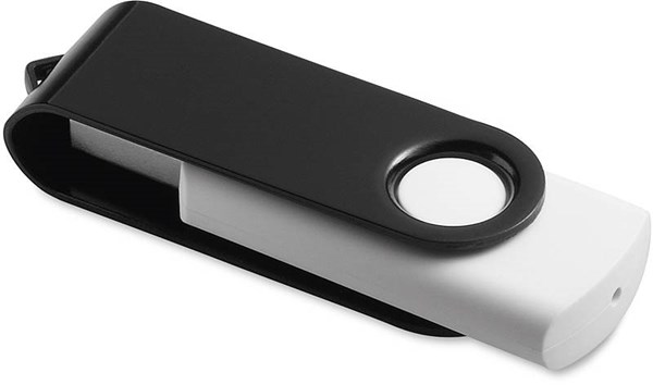 Obrázky: Rotoflash čierno-biely rotačný USB disk 16 GB