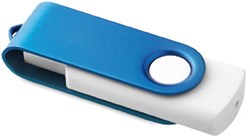 Obrázky: Rotoflash modro-biely rotačný USB flash disk 1GB