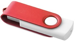 Obrázky: Rotoflash červeno-biely rotačný USB flash disk 2GB