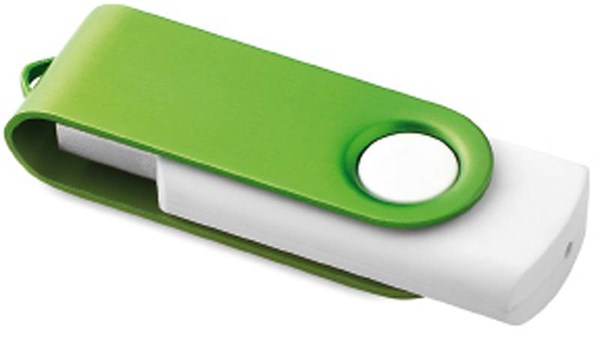 Obrázky: Rotoflash zeleno-biely rotačný USB flash disk 8GB