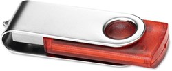 Obrázky: Transtech červeno-strieborný USB disk 2 GB