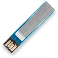 Obrázky: Modrý hliníkový flash disk 8GB s klipom