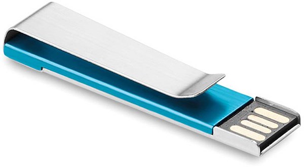 Obrázky: Modrý hliníkový flash disk 8GB s klipom, Obrázok 3