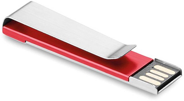 Obrázky: Červený hliníkový flash disk 16GB s klipom, Obrázok 3